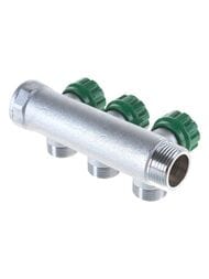 Коллектор регулируемый FAR 1"ВН на 3 отвода 3/4"Н, с плоским уплотнением, FK 3822 134TP