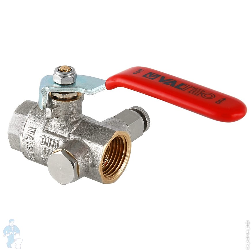 Кран дренажный со спускником 1/2\"ВВ VALTEC BASE красная ручка VT.245.N ...