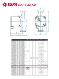 �������������� ����� ESPA RA1-S 32-40 ��������������,� ������ ������� ��� ��� � ��� 180��, ��� ����
