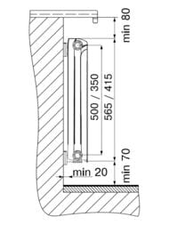Радиатор алюминиевый RIFAR Alum Eco 350 (415х1134х90) 14 секций, 1820 Вт, бок.подкл. белый