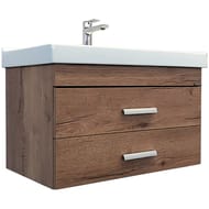Тумба COMFORTY Никосия-80П (800х530х455) подвесная,с раковиной, дуб темный 00-00008856