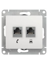 ������� Systeme Electric GLOSSA �������/��������� RJ11+RJ45 ��������� 5� � ����� ����� GSL000185