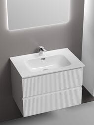 Тумба под раковину SANCOS Snob T (690х445х500) подвесная, два ящика, Bianco SNT70W