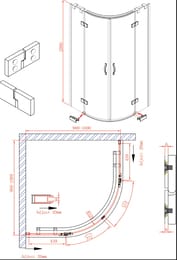 ������� ������ CEZARES BERGAMO (980-1000�980-1000x2000) W-R-2-100-ARCO-C-Cr-IV ������/����