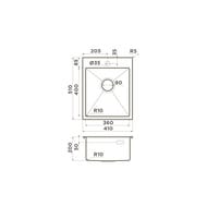 ����� Omoikiri AKISAME 41-GB (410�510�200) ������ �������/�������, ������, 4997011