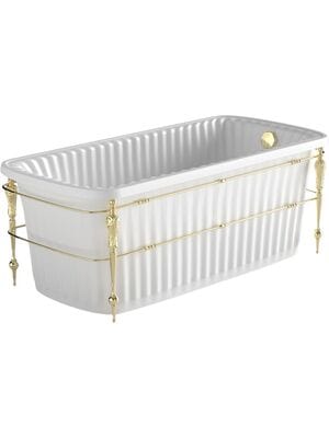 Ванна MIGLIORE OLIVIA 174x83 console белая панель, фурнитура золото 24377