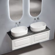 Столешница для ванной комнаты SANCOS Black Sky 1600х460, керамогранит, без отв. под смеситель, TT160A1