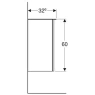 Шкафчик боковой Geberit Smyle Square (360х326х600) правый, пекан 500.359.JR.1
