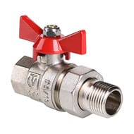 Кран с американкой 1/2"ВН VALTEC BASE красная бабочка VT.227.N.04