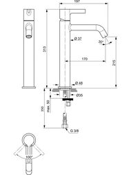 Смеситель для раковины Ideal Standard JOY BC782A2 однозахватный, высокий излив, шлиф  золото