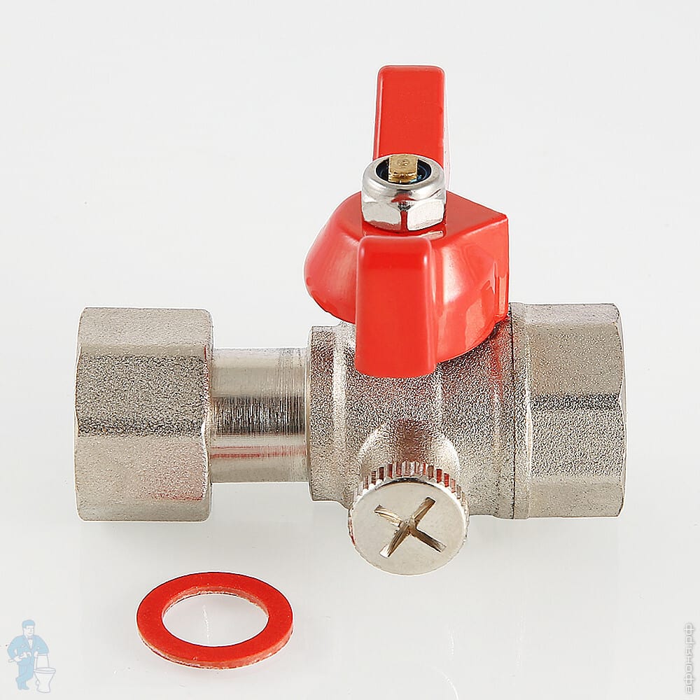 Кран для подключения манометра 1/2\"Вх1/2\"В VALTEC красная бабочка VT ...