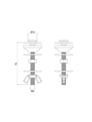 �������� ��������� ����� � ������� IDDIS M6x75 2 �����, �����, ���� 907M6752SK