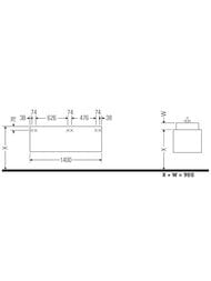 ����� ��� ���������� Duravit Ketho 1400�426�550 ���������, �����, 2 �����, ����� ������� KT6797L1818