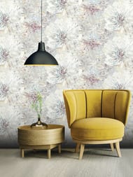 Обои виниловые на флизелине Grandeco Artist (1,06х10,05) цветы, серые R162105 (рул.)