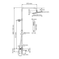 Душевая система WasserKRAFT A299.255.218.BM Thermo термостат, верхний/ручной душ, черный матовый — миниатюра 7