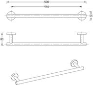 Полотенцедержатель Kerama Marazzi Изола настенный, хром IS.08.KM.CR