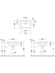 ���������� DURAVIT STARCK 3 700�490�235 ��������� ��� ���������, ������� 0304700000