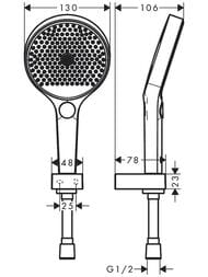 Душевой набор Hansgrohe Rainfinity (ручной душ 130 3jet, держатель, шланг 125 см) хром 26852000 — миниатюра 6
