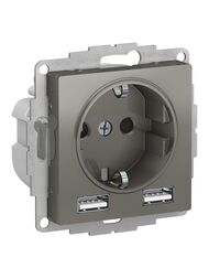 ������� Systeme Electric ATLASDESIGN 16� c 2USB A+A, 5�/2,4�, 2�5�/1,2�, ��������, ����� ATN000930