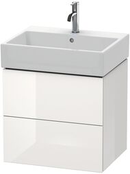 Тумба под раковину Duravit L-Cube (584х544х459) подвесная, 2 ящика, белый лак LC627508585 — миниатюра 1