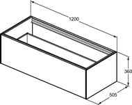 Тумба под раковину Ideal Standard CONCA 1200x505x370 1 ящик, белый матовый лак T3933Y1 — изображение 5