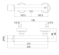 Смеситель для ванны/душа Bossini Teo Z005130030 настенный, однозахватный, без излива, хром