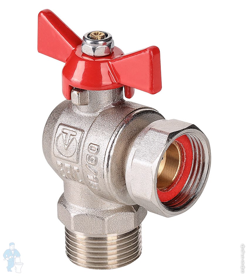Кран шаровый 1/2\"ВН VALTEC BASE угловой с накидной гайкой, короткий, VT ...