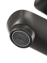 Смеситель для раковины ESKO Lagos Gun Metal LG26GM однозахватный, низкий излив, цвет: темно-серый