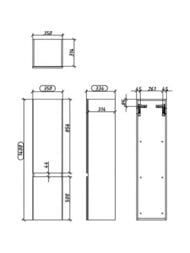 Пенал Caprigo Форте графит 350х1400х334 подвесной, левый 36150L-SF-019