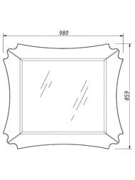 Зеркало Caprigo Бурже 80-100 980х859х19.5 nero lucido 11031-020