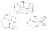 Комплект мебели RATTAN PREMIUM 4 (141х71х75), 2 кресла +2х местный диван + 1 столик, коричневый