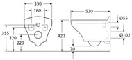 ������ ��������� GUSTAVSBERG ESTETIC 8330 (530�350�420) ��� ������, ���.������, ������� QR+��������