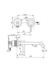 Смеситель для раковины Ideal Standard JOY A7378GN встраиваемый, однозахватный, серебряный шторм