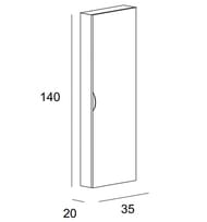 ����� ��������� Cezares STYLUS 140 (350�200�1400) � 1 ��������� �������, Grigio nuvola 55222