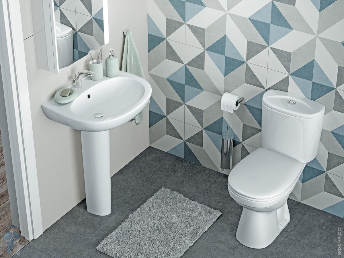 Умывальник САНТЕК Анимо-50 (392х500х190) с пьедесталом, белый 1.WH11.0. ...