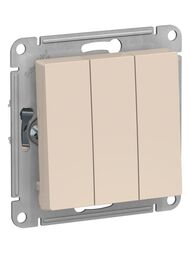 Выключатель Systeme Electric ATLASDESIGN 3-клавишный схема 1+1+1 10АХ механизм бежевый ATN000231