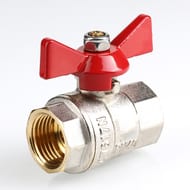Кран шаровый 3/4"ВВ VALTEC BASE красная бабочка VT.217.N.05