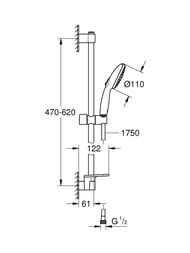 ������� �������� Grohe Tempesta 110 ������ ��� 2 ������, ������ 600��, �����1750��, ������� 27926003