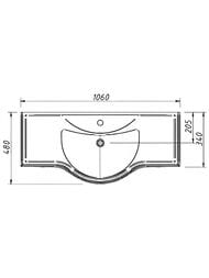 Раковина для тумбы Caprigo Верона 105 (1060х480) белый