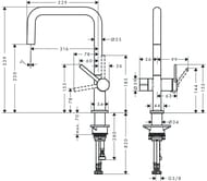 ��������� Hansgrohe Talis M54 ��� ����� U 220 � �������� ��������, 1jet ���� 72807000