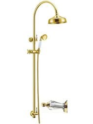 Душевой комплект Boheme Imperiale 402-SW верхний душ 208мм, лейка 77мм, стойка, золото
