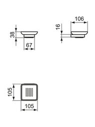 Мыльница Ideal Standard CONCA квадратная, серебро T4508GN