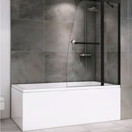 Шторка на ванну ABBER Ewiges Wasser AG50100B (1000х1400) распашная, стекло 6мм прозрачное/черный