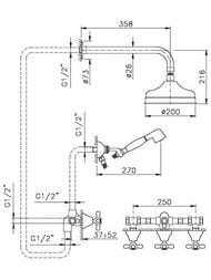 Душевая система Nicolazzi Nuova Brenta 2533EXTOG