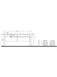 Тумба под раковину справа Duravit Luv 1733х743х570 4 ящика, ночной синий матовый лак LU9568R9898