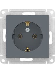 Розетка Systeme Electric ATLASDESIGN с заземлением 16А механизм грифель ATN000743