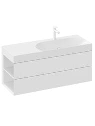 Тумба под умывальник RAVAK SD Lite 1200 L (1200х450х430) умывальник справа, белый глянец X000001879 — миниатюра 1