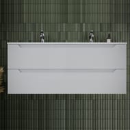 Тумба под двойную раковину SANCOS Norma 2.0 (1190x450x500) подвесная, 2 ящика, белый NR2.0120-2W