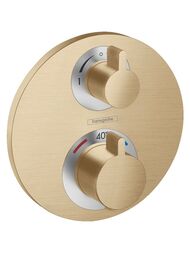 Запорно-переключающее устройство Hansgrohe ShowerSelect Comfort S 15558140 на 3 выхода, шлиф. бронза