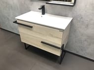 Тумба COMFORTY Дюссельдорф-90 (970х840х470) напольная, с раковиной, дуб дымчатый  00-00004093